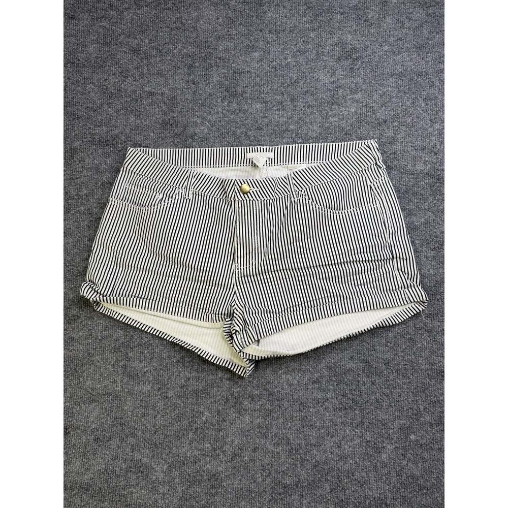 H&M Women's Shorts Blue And White Striped Pockets Size 12